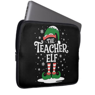 The Teacher Elf Christmas Family Matching Group Laptop Sleeve