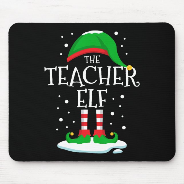 The Teacher Elf Christmas Family Matching Xmas Gro Mouse Pad (Front)