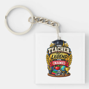 The Teacher The Legend Personalised Educator Key Ring