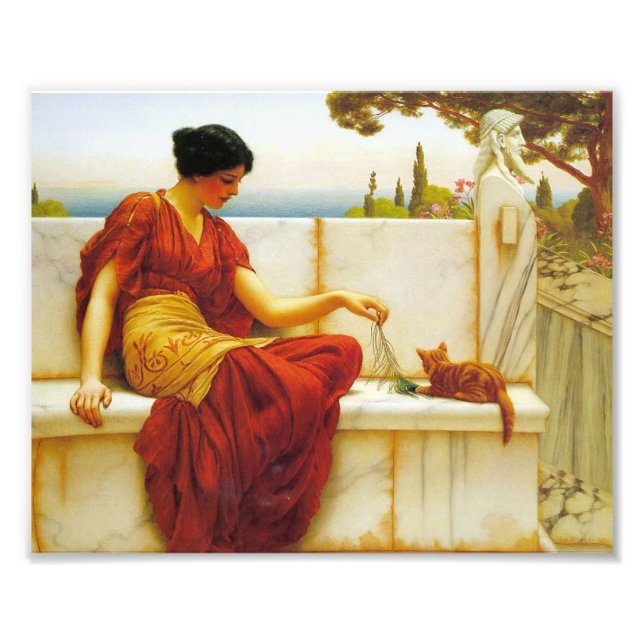 The tease by John William Godward Photo Print (Front)