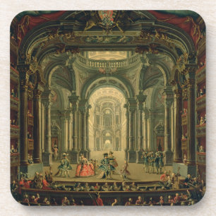The Teatro Reale in Turin (oil on canvas) Coaster