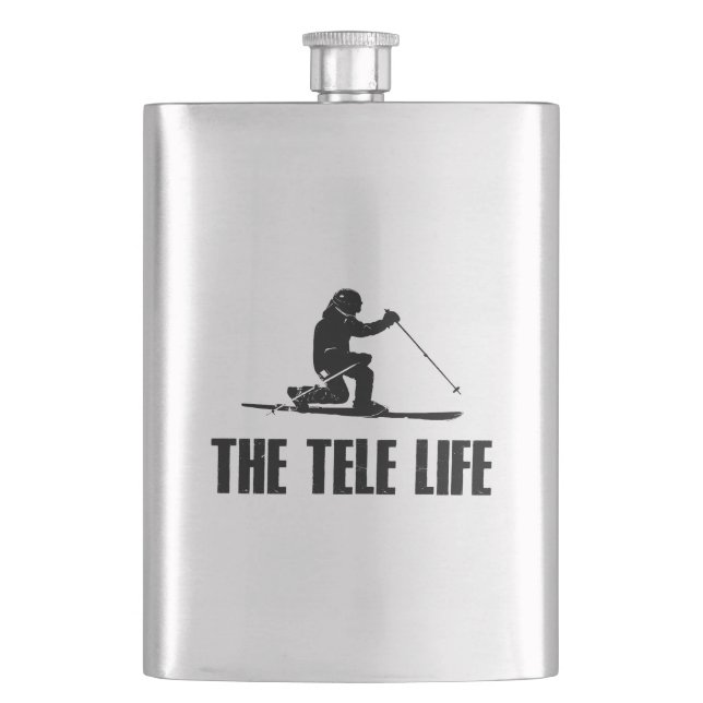 The Telemark Ski Life Hip Flask (Front)