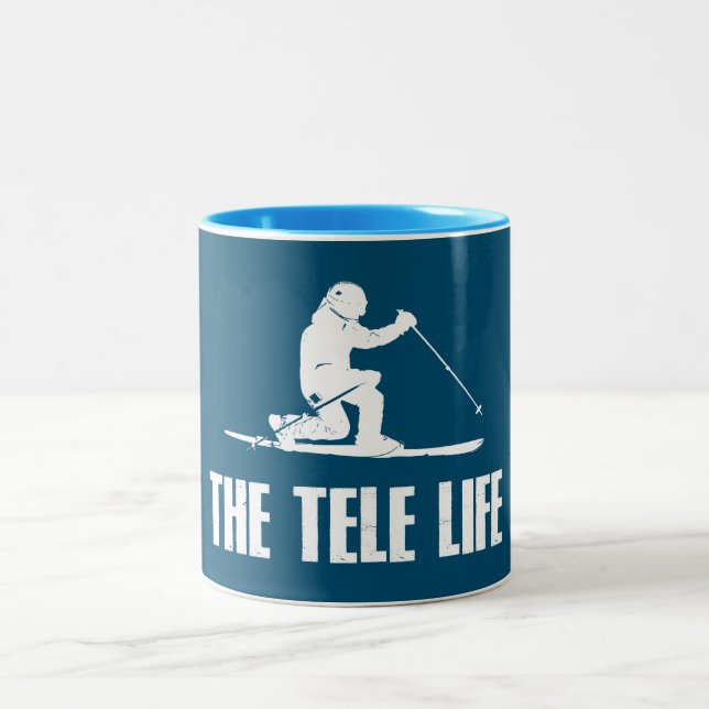 The Telemark Ski Life Two-Tone Coffee Mug (Center)