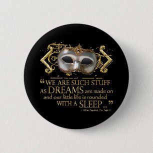 The Tempest Quote (Gold Version) 6 Cm Round Badge