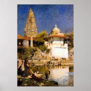 The Temple And Tank Of Walkeschwar At Bombay Poster