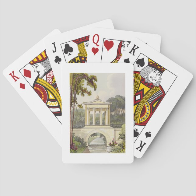 The Temple Bridge, from Ackermann's 'Repository of Playing Cards (Back)