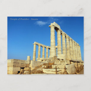 The temple of Poseidon in Sounio Postcard
