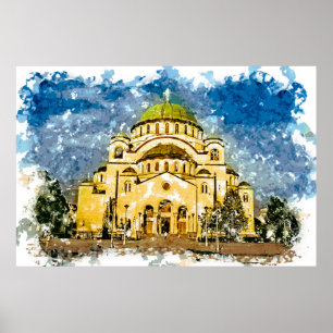 The Temple of Saint Sava Belgrade Srbija Poster