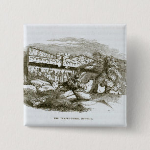 The Temple-Tombs at Norchia 15 Cm Square Badge