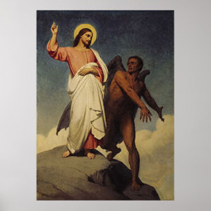The Temptation of Christ by Ary Scheffer (1854) Poster