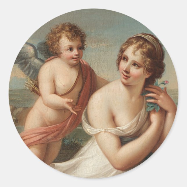 The Temptation of Eros Classic Round Sticker (Front)