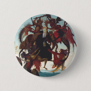 The Temptation of Saint Anthony by Michelangelo 6 Cm Round Badge
