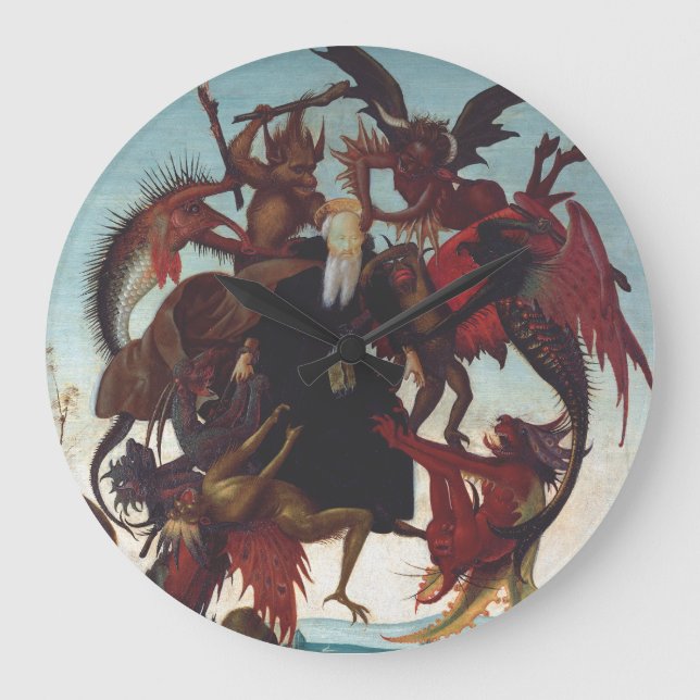 The Temptation of Saint Anthony by Michelangelo Large Clock (Front)