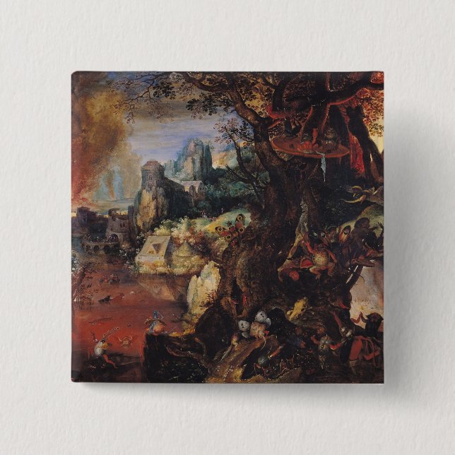 The Temptation of St. Anthony 3 15 Cm Square Badge (Front)