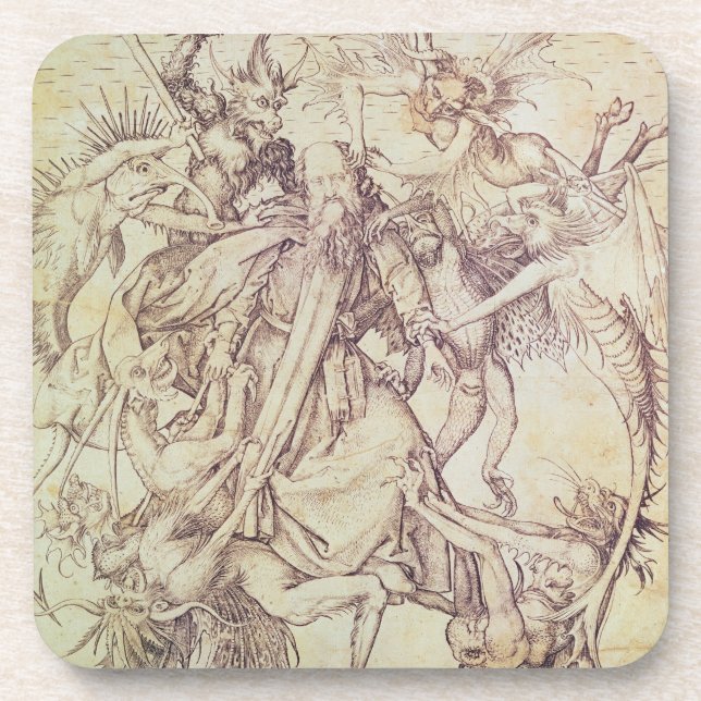 The Temptation of St. Anthony (engraving) Coaster (Front)