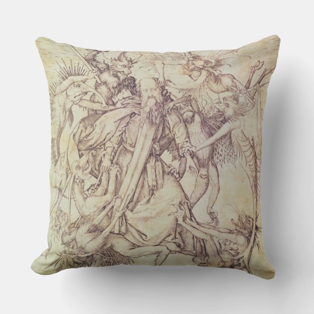 The Temptation of St. Anthony (engraving) Cushion (Front)