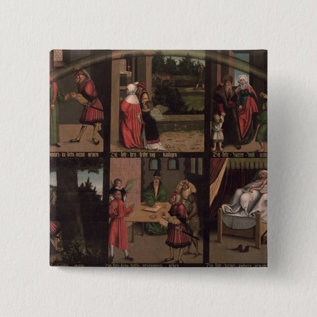 The Ten Commandments 15 Cm Square Badge (Front)