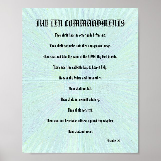 The Ten Commandments - Aqua Splash Poster (Front)