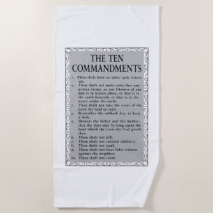 The Ten Commandments Bible Beach Towel