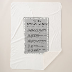 The Ten Commandments Bible Sherpa Blanket