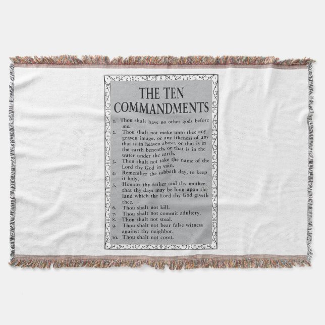 The Ten Commandments Bible Throw Blanket (Front)