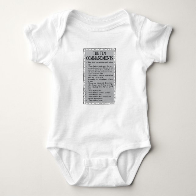 The Ten Commandments Bible Unisex Baby Bodysuit (Front)