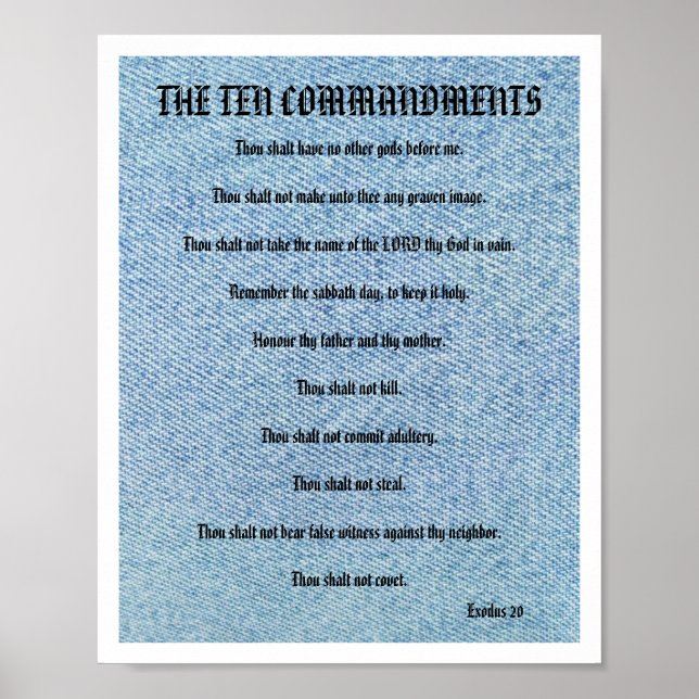 The Ten Commandments - Blue Denim Poster (Front)