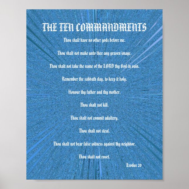 The Ten Commandments - Blue Spray Poster (Front)