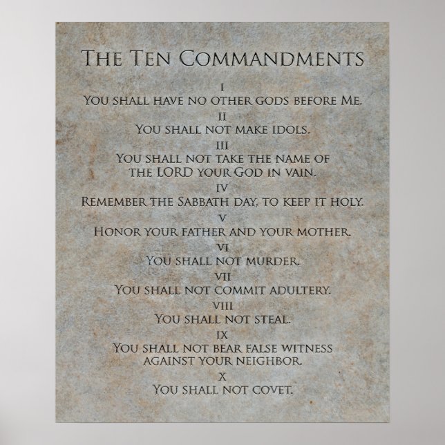 The Ten Commandments Carved In Stone Poster (Front)