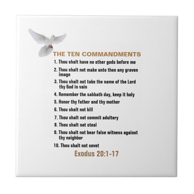 The Ten Commandments  Ceramic Tile (Front)