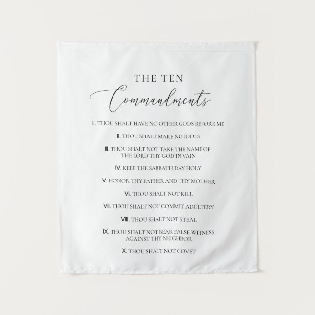 The Ten Commandments Christian Bible Verse Church  Tapestry (Front)
