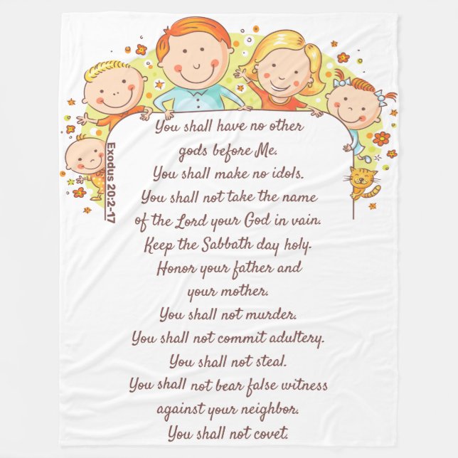 The Ten Commandments - Fleece Blanket, 60"x80" Blanket (Front)