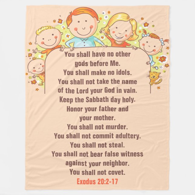 The Ten Commandments - Fleece Blanket, 60"x80" Blanket (Front)