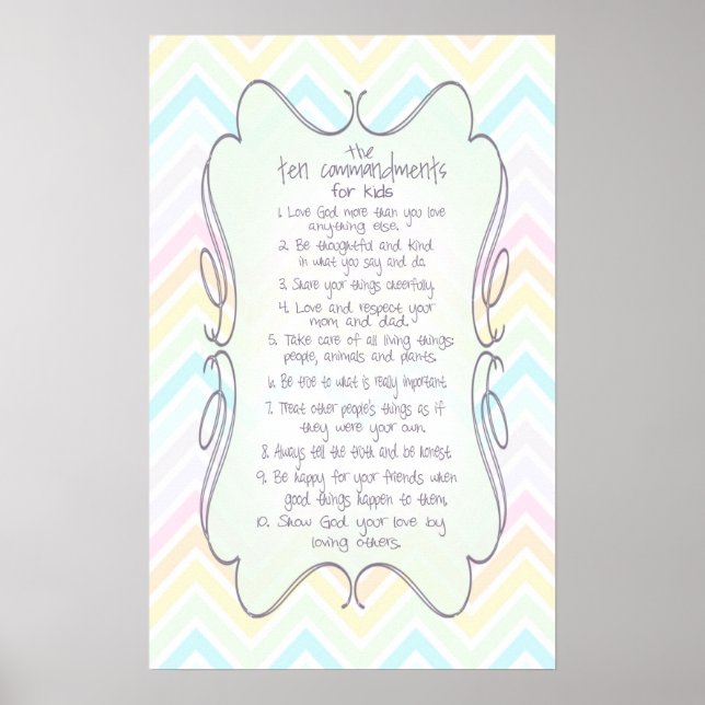The Ten Commandments for Kids Poster (Front)