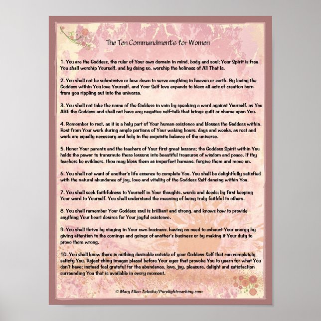 The Ten Commandments for Women Poster (Front)