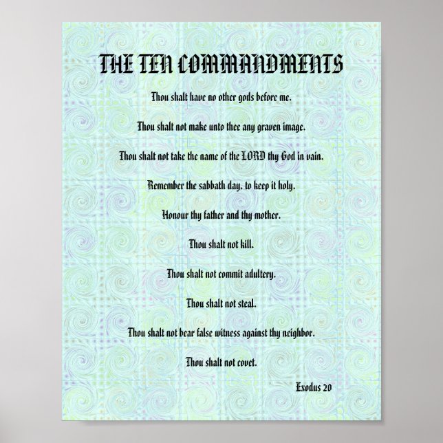 The Ten Commandments - Greenish Twists Poster (Front)