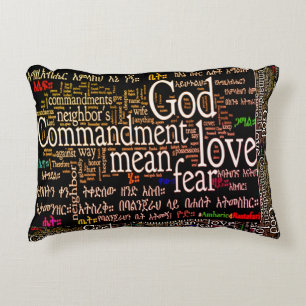 The Ten Commandments In Amharic Pillow 16" x 12"