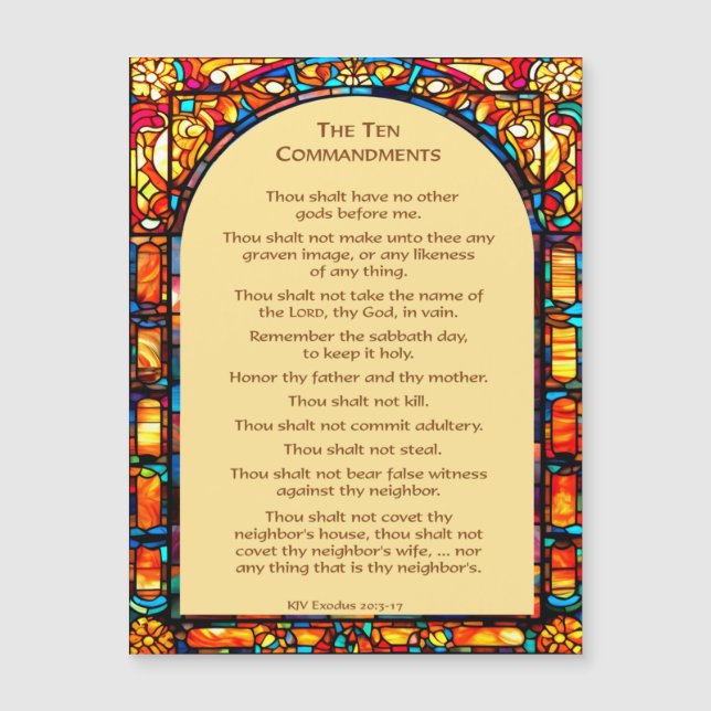 The Ten Commandments Magnet (Front)