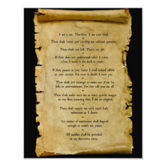 The Ten Commandments of The Cat Photo Print