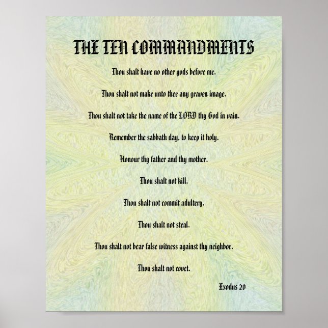 The Ten Commandments - Pastel Floral Poster (Front)