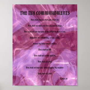 The Ten Commandments - Pink Glass Poster