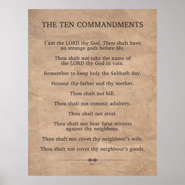 The Ten Commandments Poster (Front)
