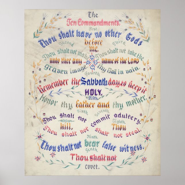 The Ten Commandments poster/print Poster (Front)