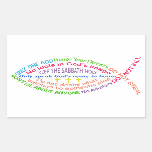 The Ten Commandments Rectangular Sticker