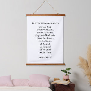 The Ten Commandments   Simple Modern Christian  Hanging Tapestry