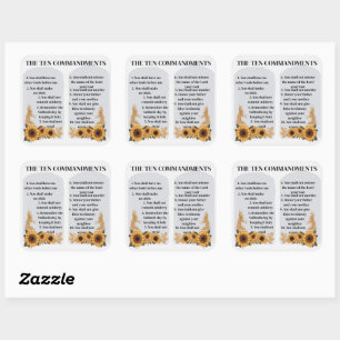 The Ten Commandments Square Sticker