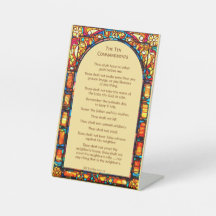 The Ten Commandments Tabletop Pedestal