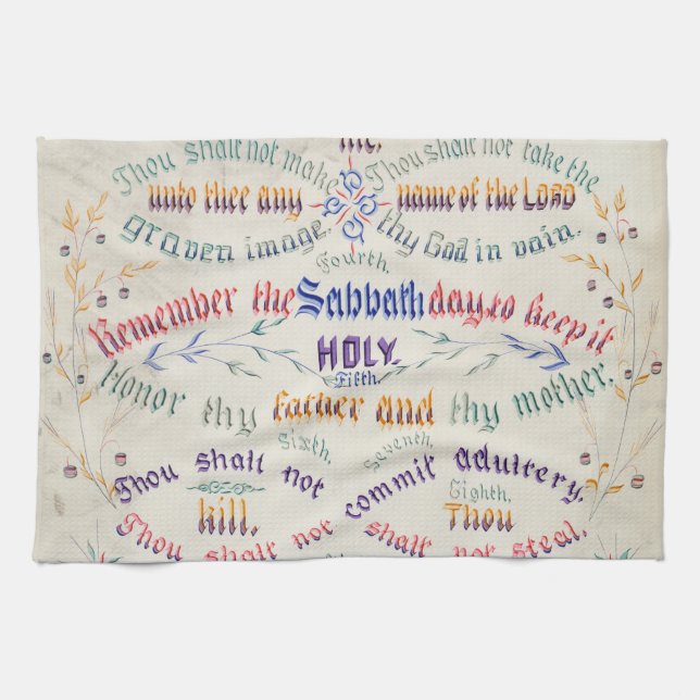 The Ten Commandments Tea Towel (Horizontal)