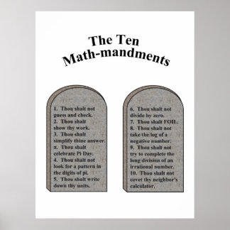 The Ten Math-Mandments Poster