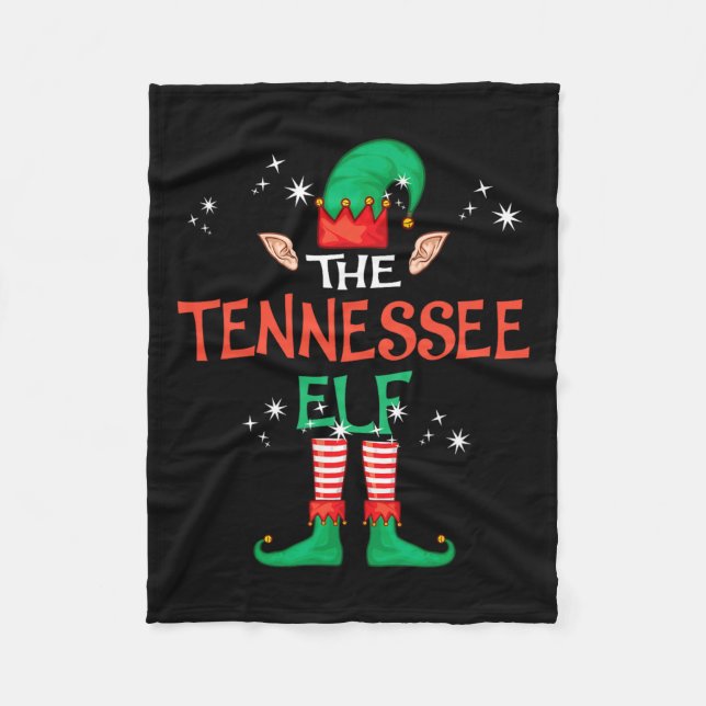 The Tennessee Elf Matching Family Group Christmas  Fleece Blanket (Front)